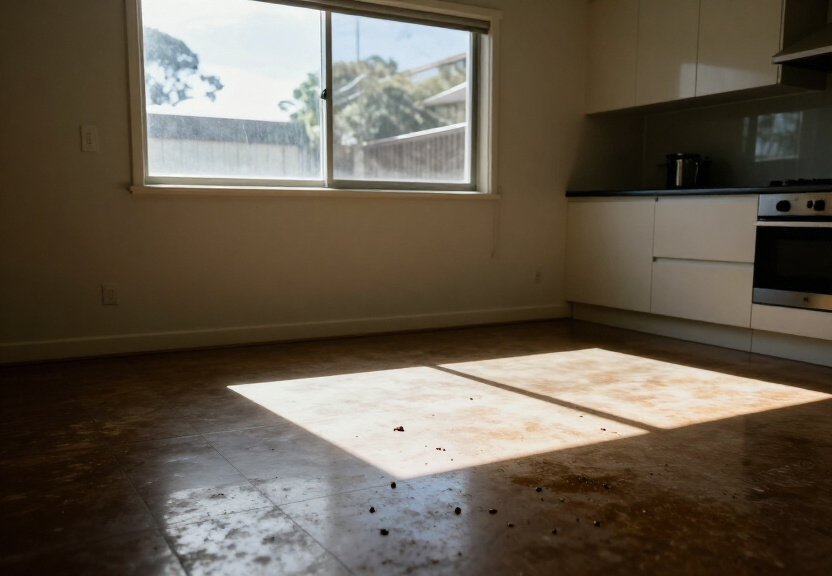 Rodent droppings and damage in a Glen Alpine garage before treatment
